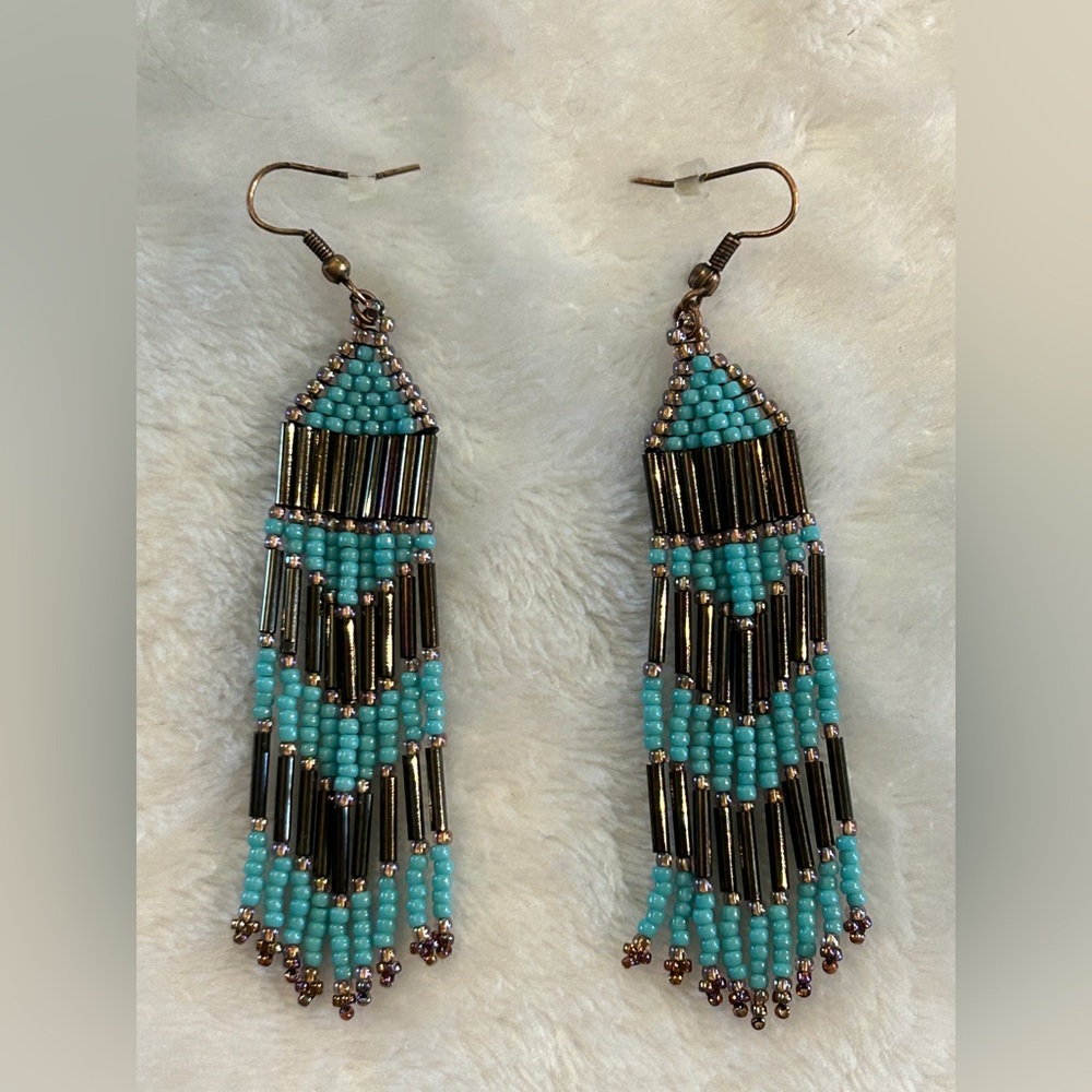 Handmade Beaded Dangle Earrings